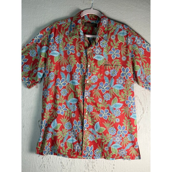 Tori Richard Other - Tori Richard Button Down Shirt Mens M Red Floral Cotton Lawn Hawaii 0300 1922 EX